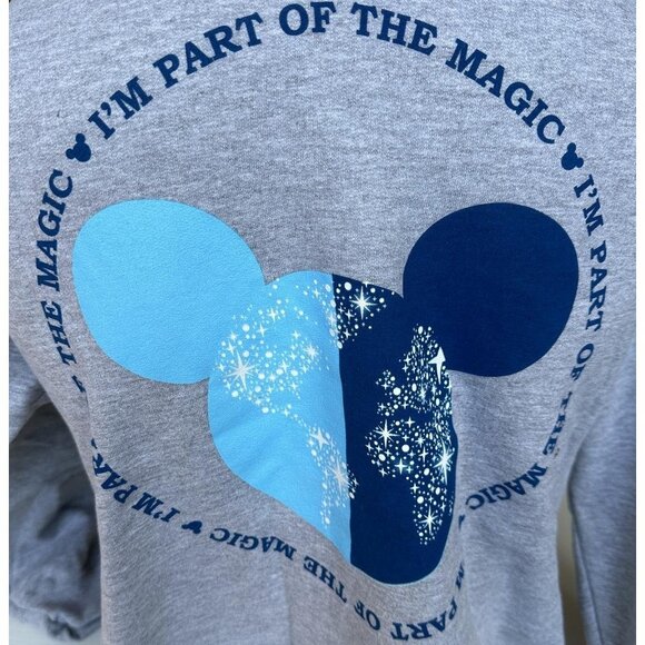 Gildan Men's Disney Store Magic Gray Zipper Hoodie Sweatshirt Size Large - Picture 3 of 4